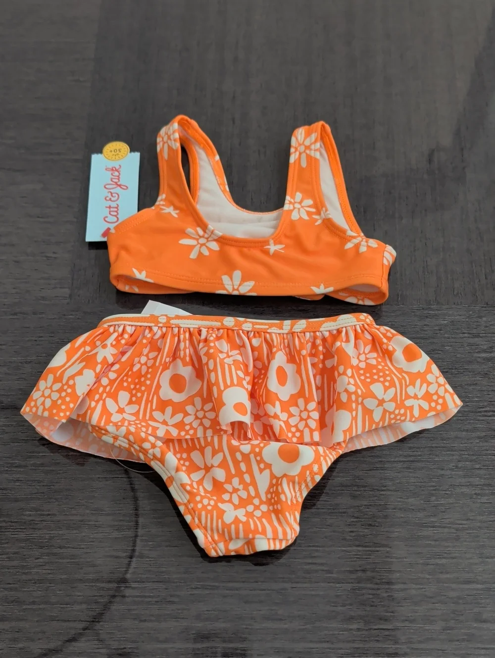 3 Piece Swimsuit Lot New Cat & Jack UPF 50+ RuffleButts Long Sleeve Girl 18/24M